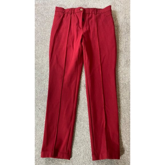 Chicos So Slimming Red Straight-Leg Pants Size 1 Medium - Picture 1 of 9